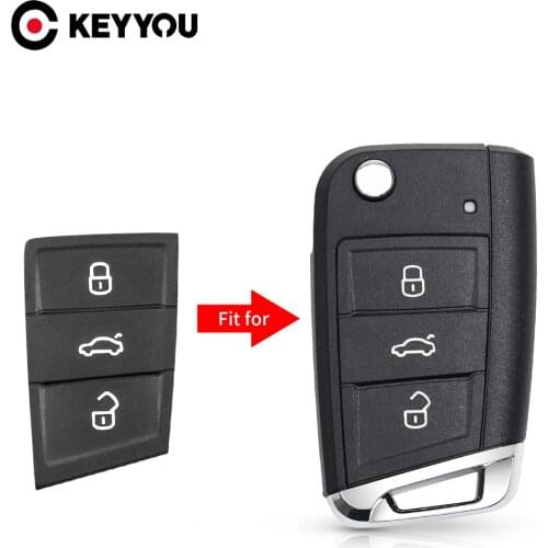 KEYYOU 10X For Volkswagen Golf 7 4 5 MK4 6 For Skoda Octavia Filp Key Shell Case Replacement Car Key 3 Buttons Silicone Pad