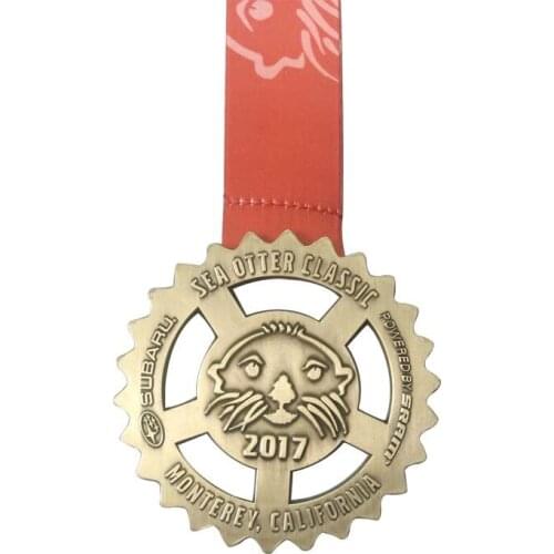 Competitive Wholesale Creative Metal Medal Gear Metal Plated Medal with Lanyard