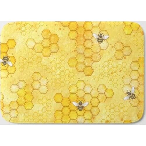 HOT Bathroom Rugs Meant to Bee Bath Mat Flannel Absorbent Non Slip Doormat Entrance Door Bath Room Mats