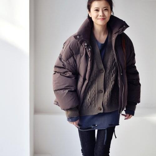 MICOCO Y9188C Korean version loose Joining together Fake two piece Thickening of the Brief paragraph Down jacket