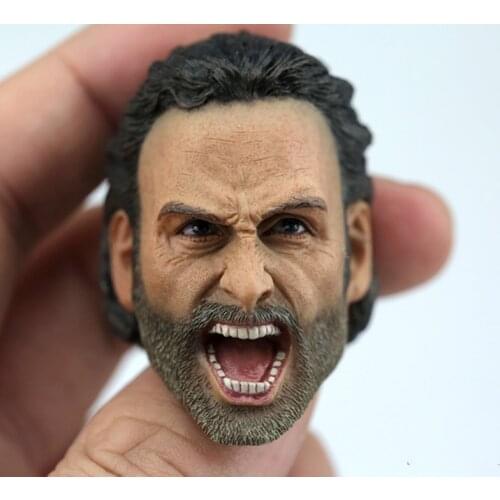 1/6 Scale Shout Rick Grime Head Sculpt Fit for 12in Male Soldier Action Figure Phicen Tbleague Collection