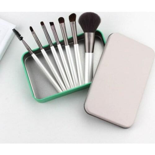 7pcs Make Up Brush Set Animal Hair and Wool Fiber Hair Cosmetic Pens Eye Shadow Powder Foundation Lip Brush Beginners