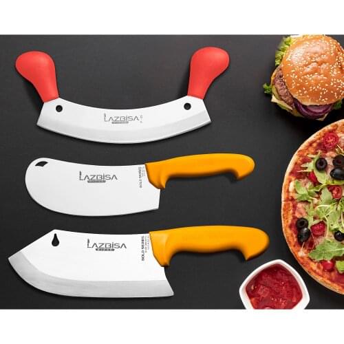 Lazbisa Kitchen Knife Set Line Armor Chicken Lamb Pizza Onion Pita Meat Chopper Line Set 3 Pcs Набор кухонных ножей Line Armor C