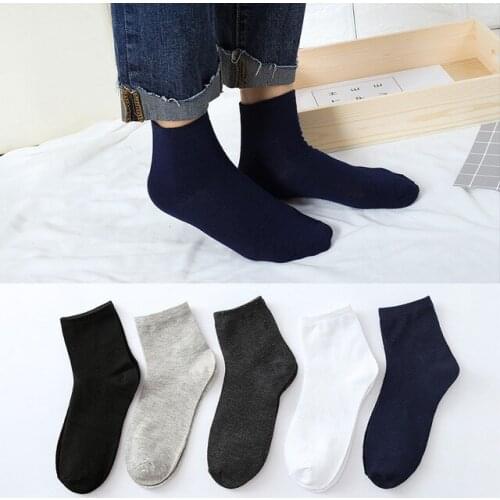 10 pieces= 5 pairs 2019 new arrived winter cotton men socks, nice quality business socks and low price, single colors socks men