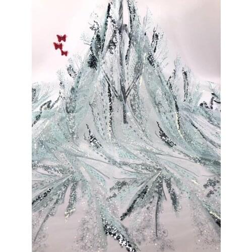 The latest French sequined lace fabric 2021 high-quality lace bride Nigerian African lace fabric wedding dress D3760