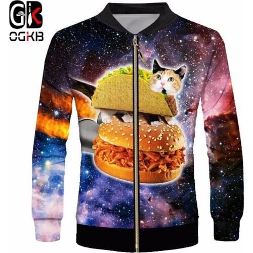 OGKB 2018 Fashion Animal Sweatshirt Man/womens 3d Printed Cool Printed Flag Bird Eagle Artsy Vintage Sweatshirt Hip Hop Harajuku