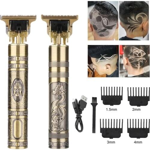 Professional Barber Hair Clipper Dragon Buddha Head Style Trimmer Shaver Beard T Hair Clipper 0mm Comb Cutting Machine Haircut