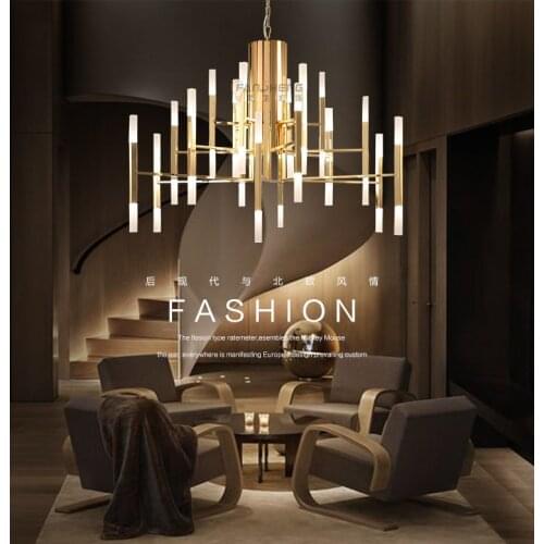 Luxury golden pendant lamp loft pendant light indoor decorative lighting suspension luminaire lustre pendente sala de jantar