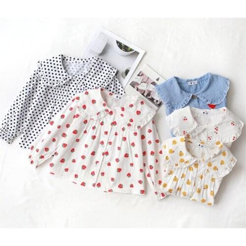 Toddler Girls Shirts Fashion Cartoon Printed Long Sleeves Shirt For Girl Kids Clothing 2 3 4 5 6 Years Baby Kids Clothing 2020