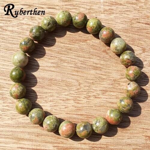 Ruberthen Unakite Stacking Bracelet Chakra Wrist Mala Beads Jewelry Protection Creativity Bracelet Spiritual Healing Jewelry
