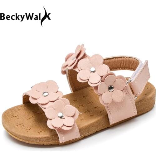 New Fashion 2021 Children Sandals Girls Shoes Summer Beach Flowers Baby Girl Sandals Comfortable Kids Shoes for 1-7years CSH369