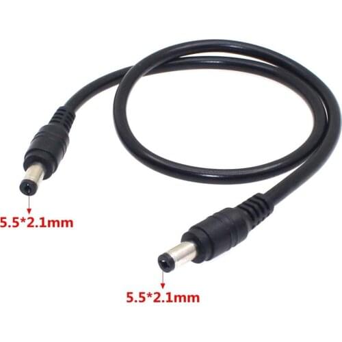 18AWG DC Power Plug 5.5 x 2.1mm Male To 5.5 x 2.1mm Male CCTV Adapter Connector Cable 12V 10A Power Extension Cords 0.5m/1.5m