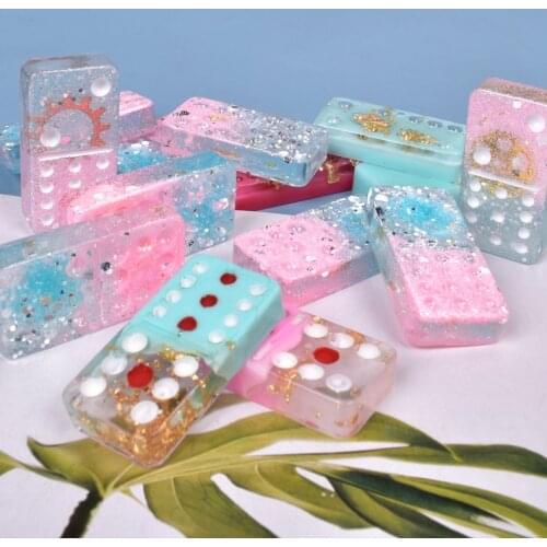 Domino Self-Made DIY Crystal Drop Mold Personality Creation Of A Pair Of Pai Jiu Brand Lovely Silicone Mould