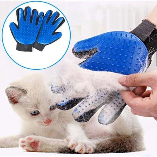 Pet Dog Grooming Glove Silicone Cat Brush Comb Deshedding Hair Gloves Dogs Bath Cleaning Animal Comb Efficient Hair Remover Mitt