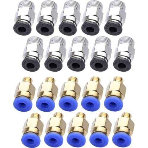 SIMAX3D 10Pcs PC4-M6 Pneumatic Fitting Push to Connect + 10Pcs PC4-M10 Straight Quick in Fitting for 3D Printer Bowden Extruder