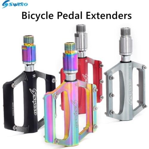 SWTXO Bicycle Pedal Extenders CNC Chrome Molybdenum Steel Extender MTB Bicycle Pedal Extension For MTB Mountain Road Bike
