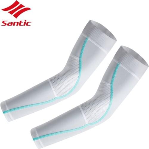 Santic Cycling Arm Sleeve Summer Anti-UV Sun-proof Breathable Men Women Bicycle Arm Covers Protection manguitos para ciclismo