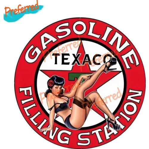 Hot Retro Creative Texaco Gasoline Pinup Girl Vinyl Wrap Sexy Beauty Car Sticker Racing Vinyl Cover Scratches Auto Decoration