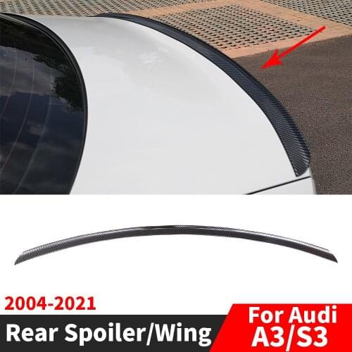Rear Spoiler Roof Wing Diffuser Trunk Lip Accessories For Audi A3 S3 8PA 8VA 8VS 8V7 2004 2008 2009 2010 2015 2016 2017 2020