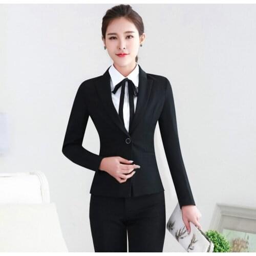 Womens suit autumn new self-cultivation single buckle waist temperament professional wear trousers suit womens two-piece