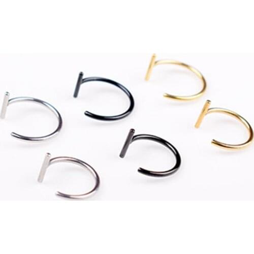 Women lips Rings Medical Titanium steel Nose Ring Fake Nose Ring Septum Piercing Clip On mouth Ring Fake Piercing Body Clip Hoop