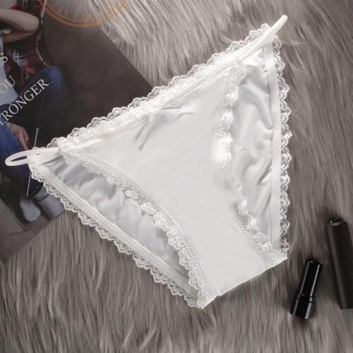 Women Underwear Panties Ultra-Thin Seamless Low-Rise Belt Cotton Sexy Lace Edge Ice Silk Nylon Briefs 023