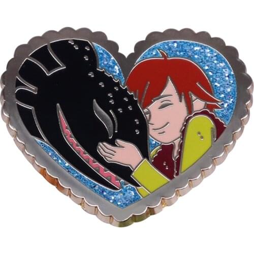 Hiccup black dragon hugs enamel pin toothless badge