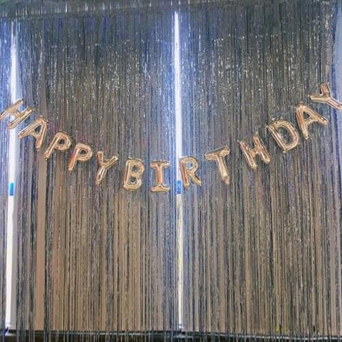 1M Party Wedding Backdrop Decoration Glitter Glossy Tassels Curtains Tinsel Foil Curtain Baby Shower Birthday Anniversary