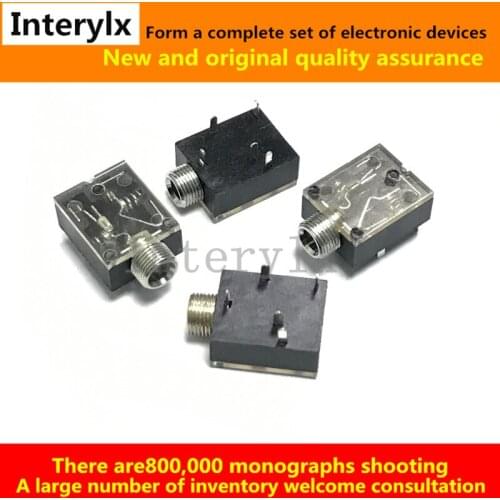 10Pcs PJ-324M 3.5 MM Audio Socket Nut Into Five Feet Dual Channel Audio Socket Headsets PJ324M socket