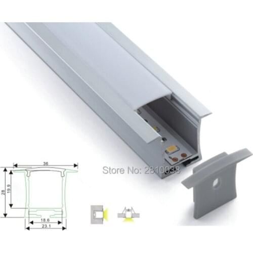 10 X 1M Sets/Lot Flush mount aluminum led profile housing and led profile light bar for ceiling or recessed wall lamps