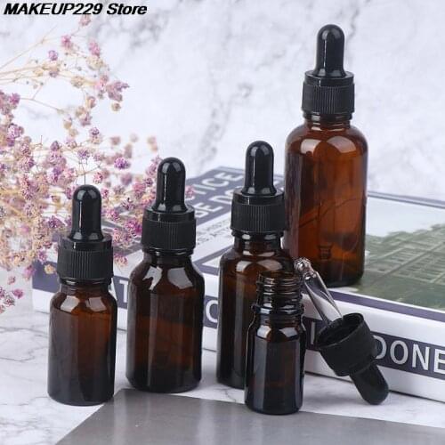 AACAR 5/10/15/20/30ml Empty Brown Glass Dropper Bottles With Pipette For Essential Oil Aromatherapy Liquid Pipette Bottle