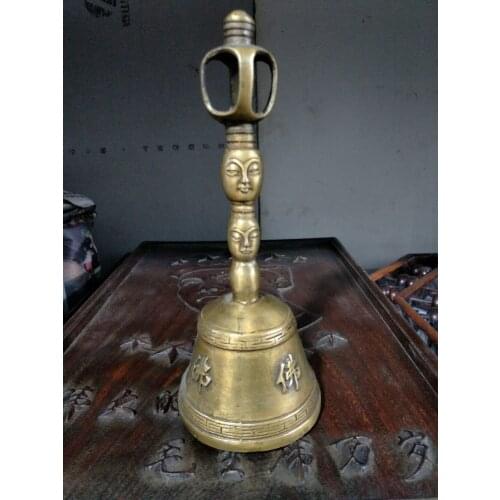 Antique collection Old Tibet COPPER bell statue ,FACE, free shipping