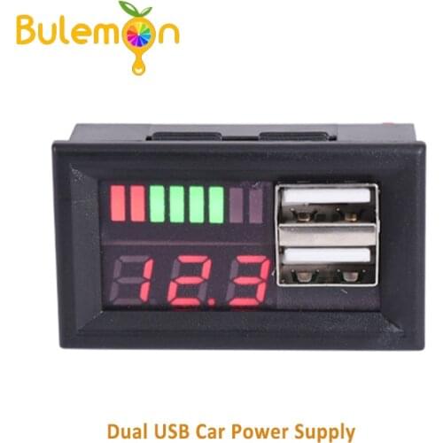 Car battery battery voltage power display head 12V to 5v step-down module dual usb car power supply