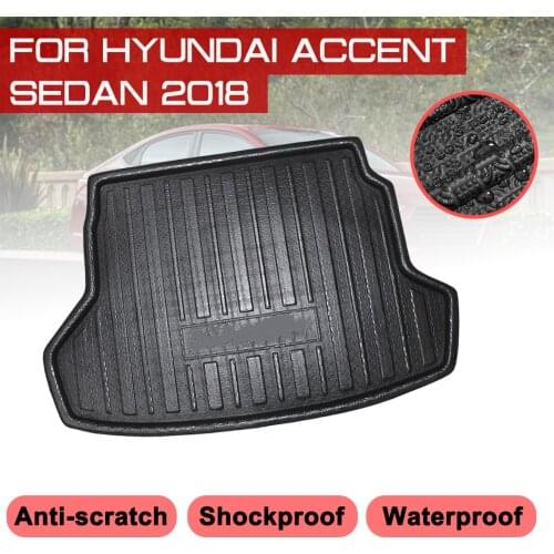 Carpet Car Floor Mat For Hyundai Accent Sedan 2018 Rear Trunk Anti-mud Cover