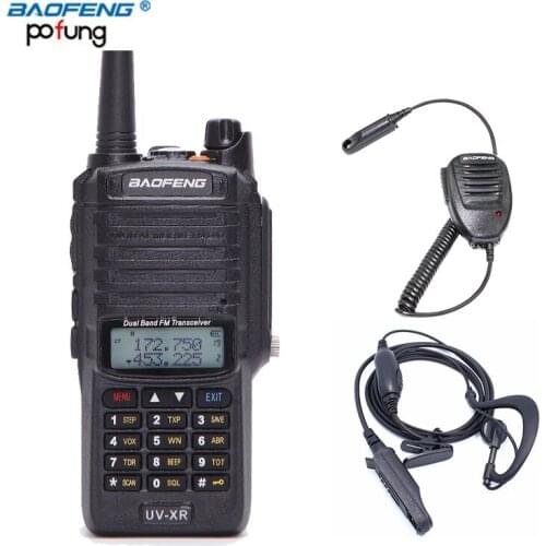 Baofeng UV-XR 10W High Power 4800mAh IP67 WaterProof Antidust Dual Band Walkie Talkie Two Way Radio+One Speaker Mic+One Earpiece