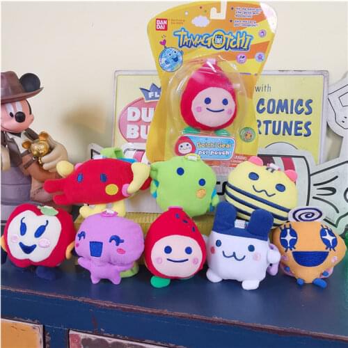 Bandai Tamagotchi Keychains Cute Tamagotchi Pets Plush Dolls Cartoon Protective Sleeve Pendant Keyring Mini Pets Toys Kids Gift