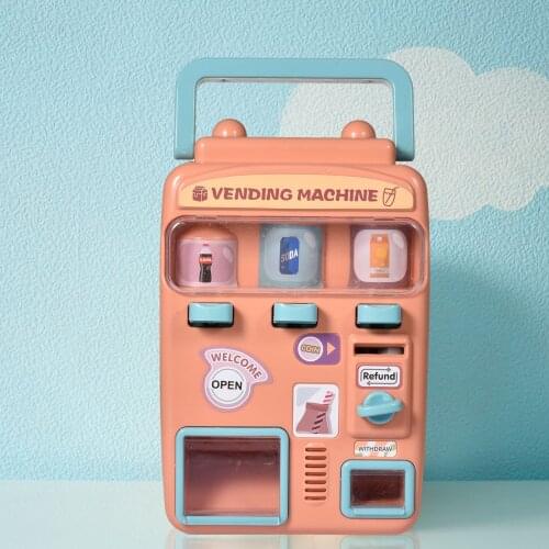 Childrens Vending Machine Simulation Mini-coin-operated Beverage Vending Machine Self-service Beverage Funny Pretend Toys
