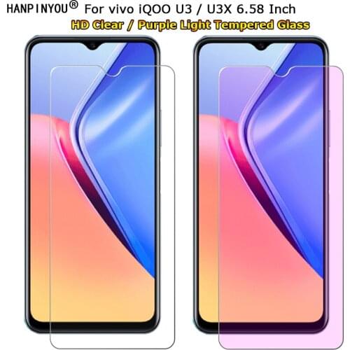 For vivo iQOO U3 / U3X Clear / Anti blue Purple Light Ray Eye Care Tempered Glass 9H 2.5D Premium Phone Screen Protector Film