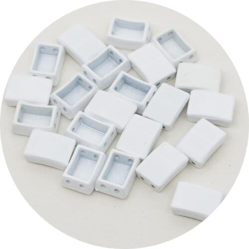 JUWANG 10 pcs\lot Fashion DIY Jewelry Accessories 22 Colors Square Strand Beadeds Enamel Tile Loose Beads For Bracelets Making