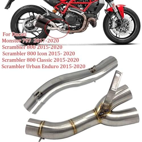 Slip-On Muffler Exhaust Escape middle pipe for Ducati Scrambler 800 2015-2020 Monster 797 2017 2018 2019 motorcycle accessories