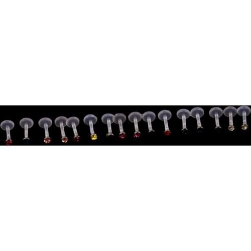 16 6mm Multicolor Labret Lip Bars Rings Body Piercing Promotion