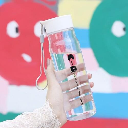 600ml Creative Korean Portable Plastic Water Cup Can Be Used for Drinking Water, Drinks and Other Cute Fashion To Carry