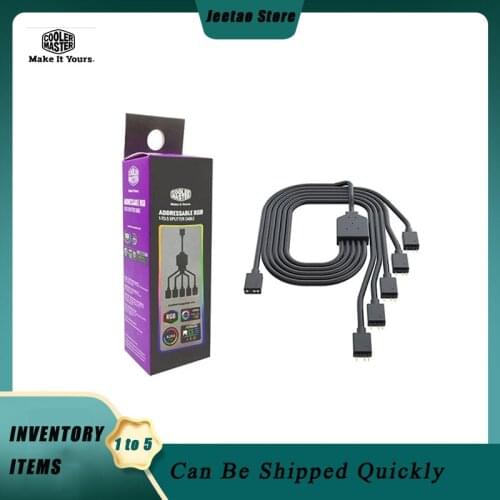 Cooler Master 1 to 5 5V\3PIN Compatible ARGB Extension RGB Adapter Cable with Pin Connector Computer Case Fan Connector