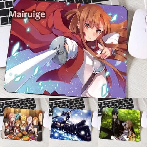 Mairuige So Cute Anime Girls Asuna Mouse Pad SAO Kirito Mini Pc Table Mats Pad To Keyboard Desktop High Quality for Anime Lover