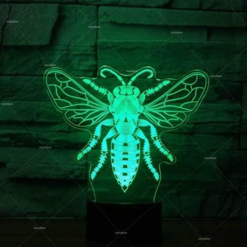 Fly Modeling Multi color 3d Nightlight Usb powered Desk Lamp Environment friendly Led Atmosphere Table Lamp For Bedroom