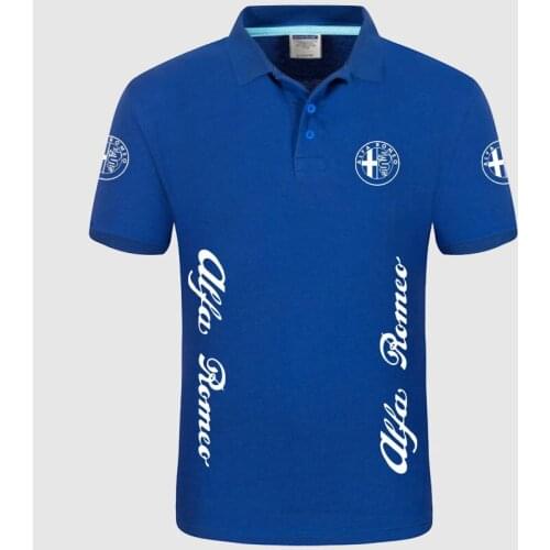 High quality Alfa Romeo logo Polo classic brand Men Polo Shirt Men Casual solid Short Sleeve cotton polos