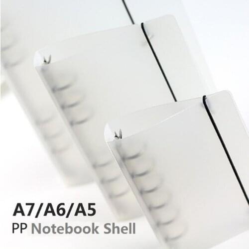 Creative B5/A5/A6/A7 PP Notebook Accessory Sheet Shell Office School Stationery Transparent Concise 6 Holes Binder Planner Cover