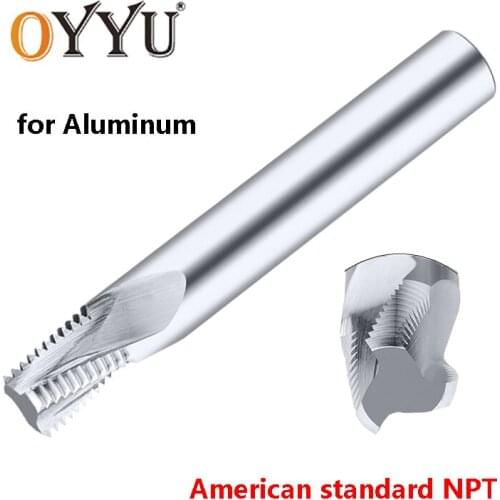 OYYU NPT Full Tooth Aluminum Milling Cutter Carbide Tungsten Steel American Endmill 1pc 1/16" 1/8" 1/4"x18 3/8"x18 End Mills