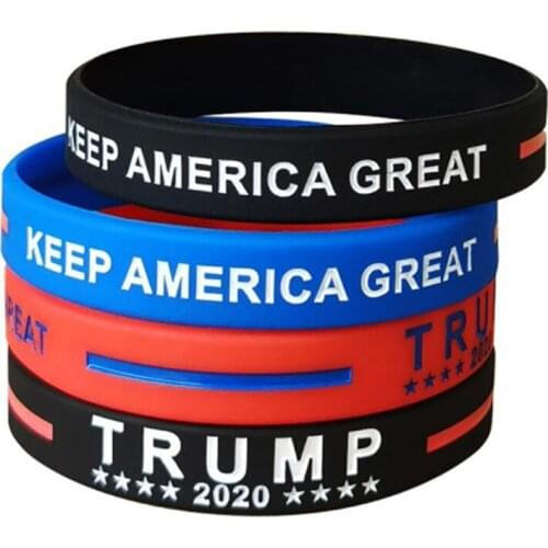 Trump Keep America Great 2020 Silicone Wrist Band Bracelet Wristband