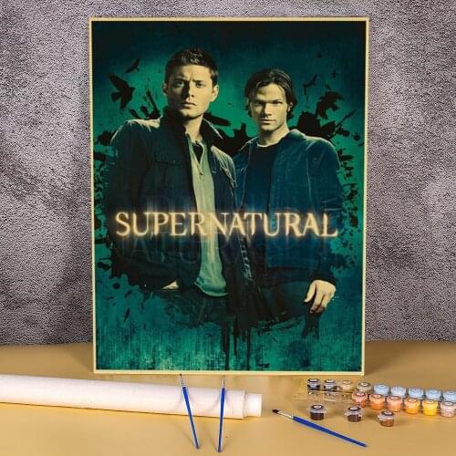 Supernatural Coloring By Numbers Painting Package Acrylic Paints 40*50 Canvas Pictures Handmade Children Wall Art Drawing